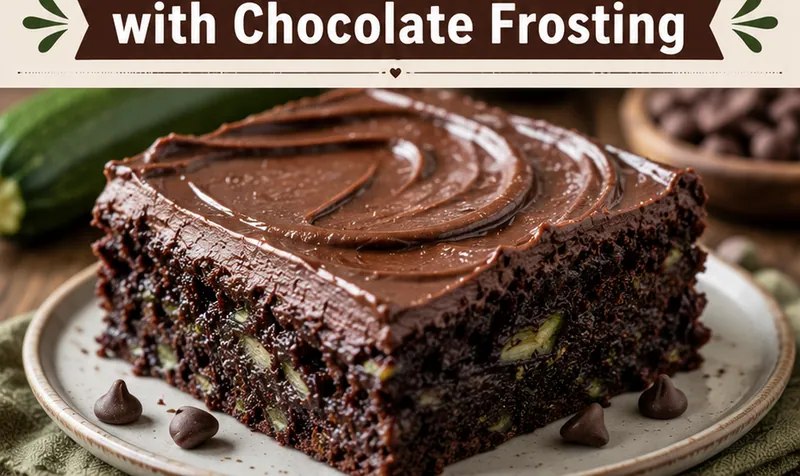 Rich & Gooey Zucchini Brownies with Chocolate Frosting, ready to serve