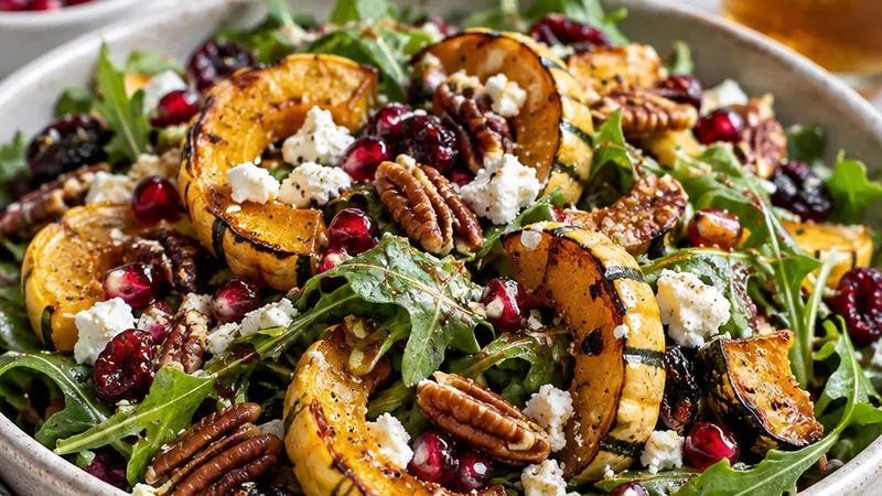 Roasted Delicata Squash Salad with Maple Vinaigrette
