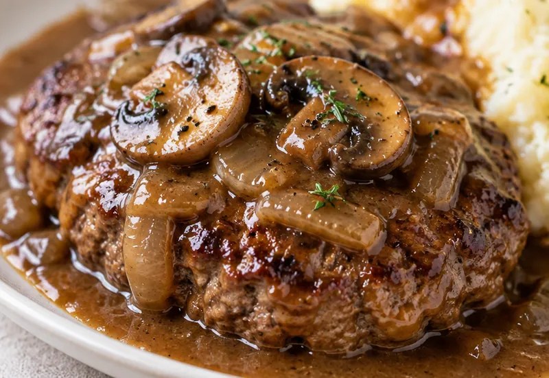 Salisbury Steak Recipe, ready to serve