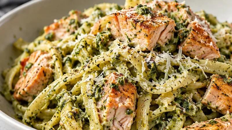 Salmon Pesto Pasta Recipe