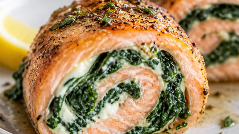 Salmon Spinach Roll Recipe