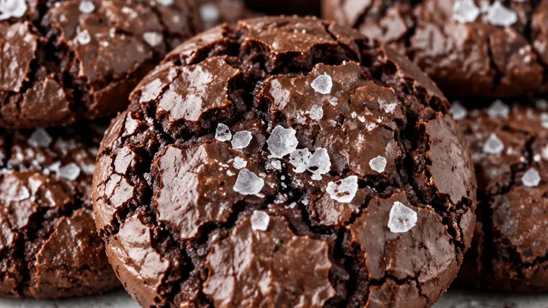 Salted Brownie Crinkle Cookies
