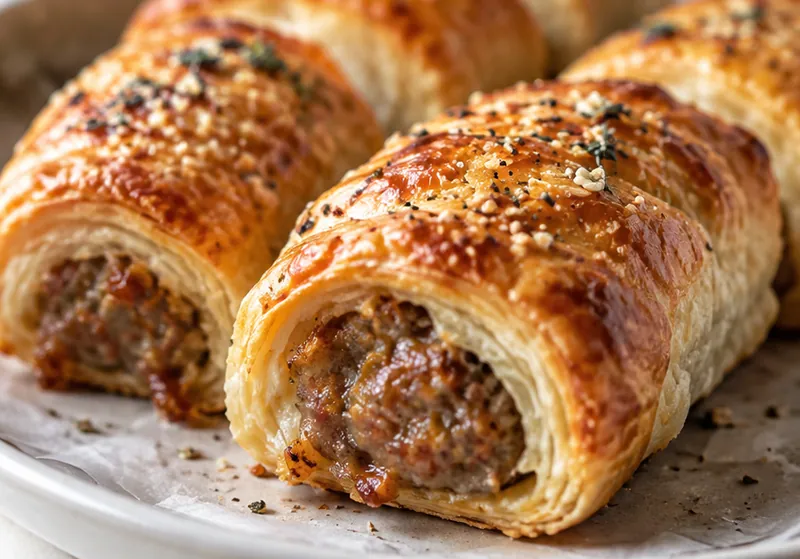 Sausage Rolls Recipe, ready to serve