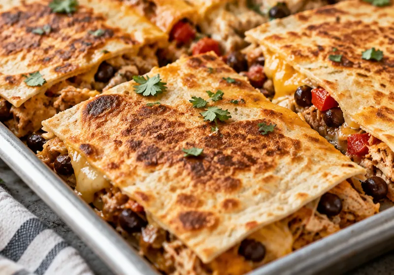 Sheet Pan Quesadillas, ready to serve