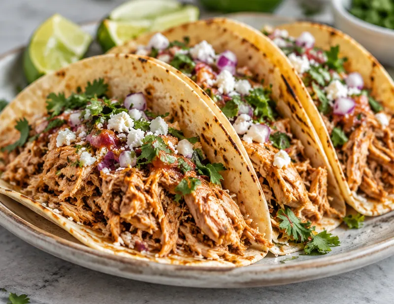 Shredded Chicken Tacos Recipe, ready to serve