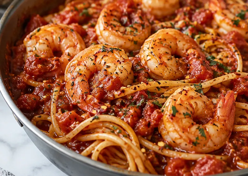 Shrimp Fra Diavolo Recipe, ready to serve