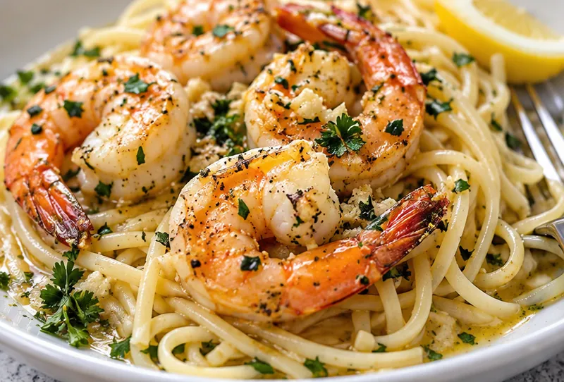 Shrimp Scampi Recipe, ready to serve
