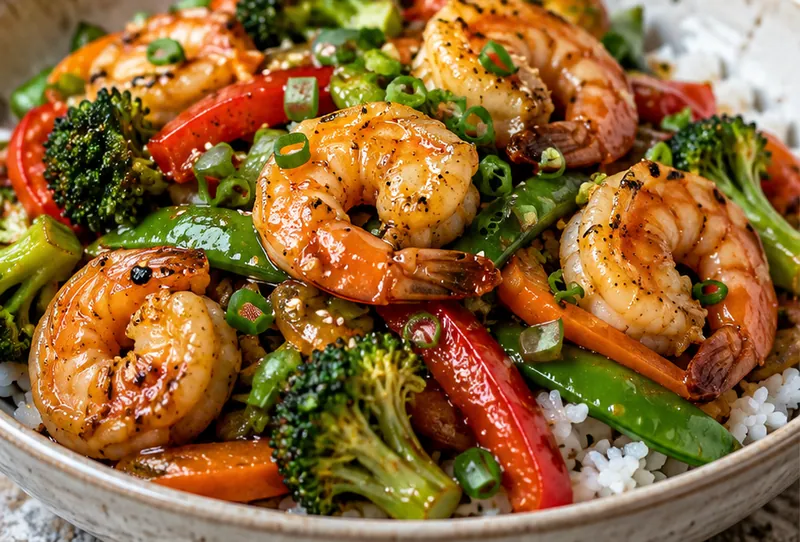 Shrimp Stir Fry Recipe, ready to serve