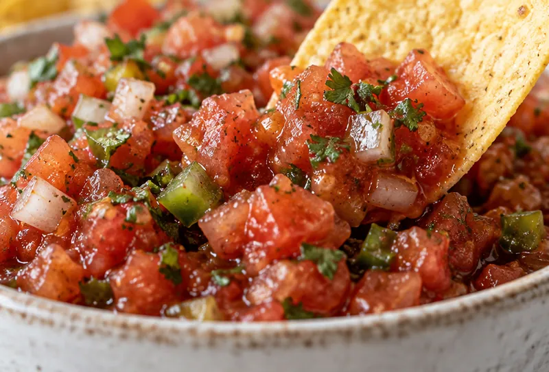 Simple Chunky Salsa Recipe, ready to serve