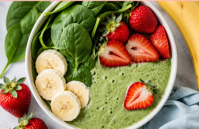 Detox Strawberry Green Smoothie, ready to serve
