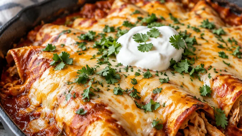 Skillet Chicken Enchiladas Recipe