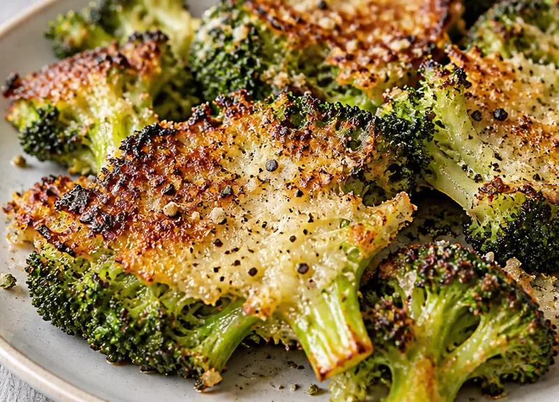 Smashed Broccoli Parmesan Recipe, ready to serve