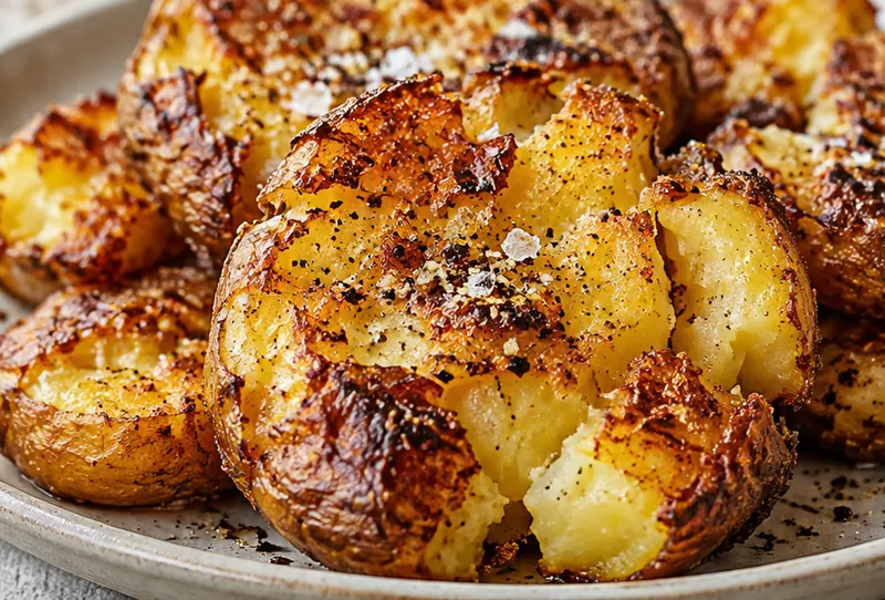Smashed Potatoes Recipe, ready to serve
