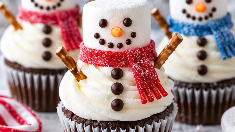 Snowman Cupcakes