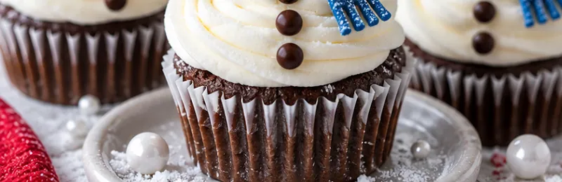 Snowman Cupcakes, ready to serve