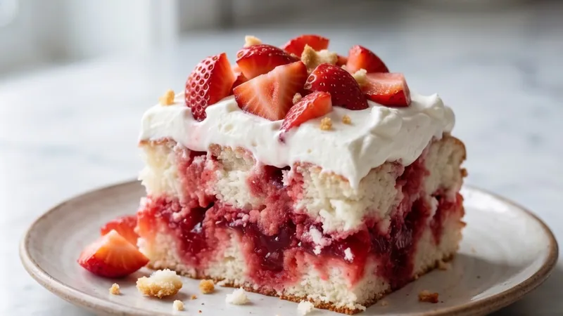 Strawberry Jello Poke Cake