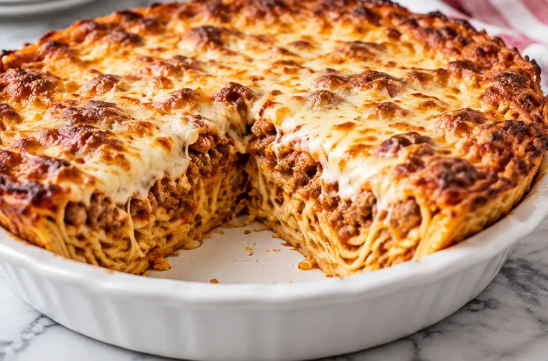 Spaghetti Pie Recipe, ready to serve