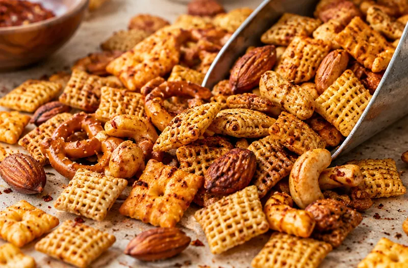 Spicy Chex Mix Recipe, ready to serve