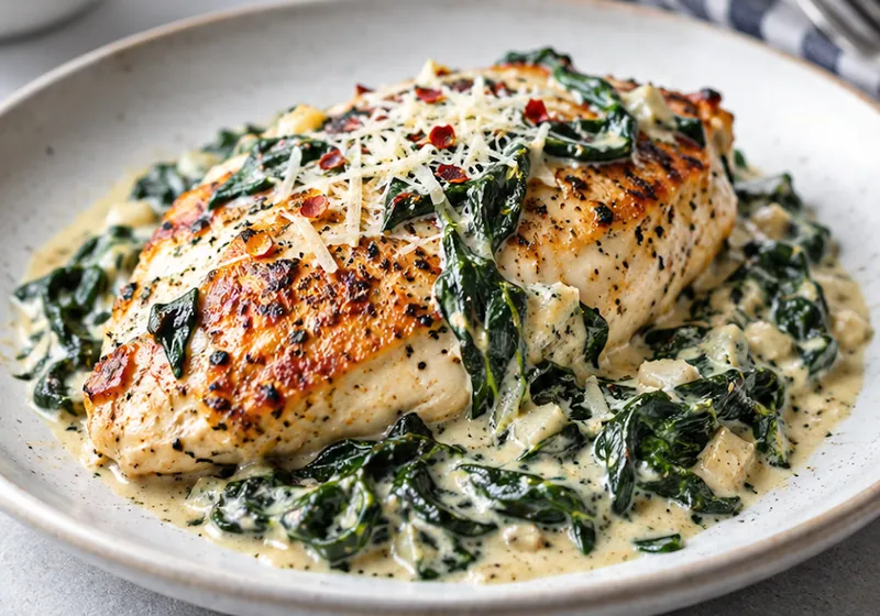 Spinach Chicken Recipe, ready to serve