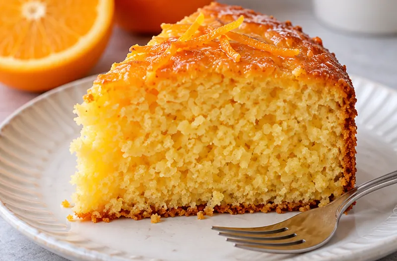 Spongy Orange Cake Recipe, ready to serve