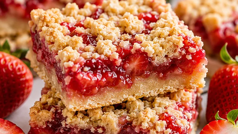 Strawberry Crumble Bars (Buttery & Crispy)