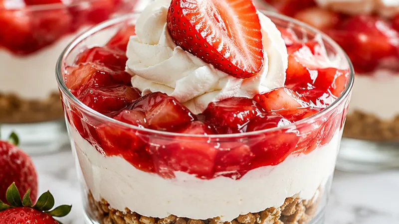 Strawberry Pretzel Salad Dessert Cups