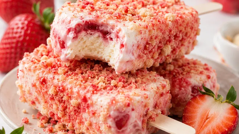 Strawberry Shortcake Ice Cream Bars