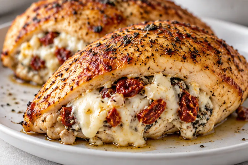 Stuffed Chicken Breast Recipe, ready to serve