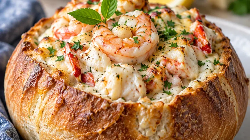 Stuffed Seafood Bread Bowl Recipe