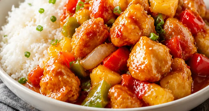 Sweet and Sour Chicken Recipe, ready to serve