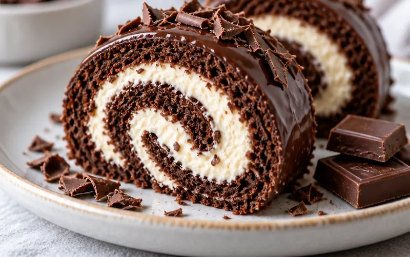 Swiss Chocolate Rolls Recipe, ready to serve
