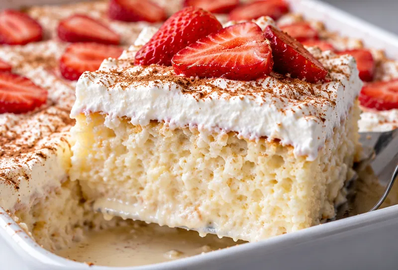 Three Milks Cake Recipe, ready to serve