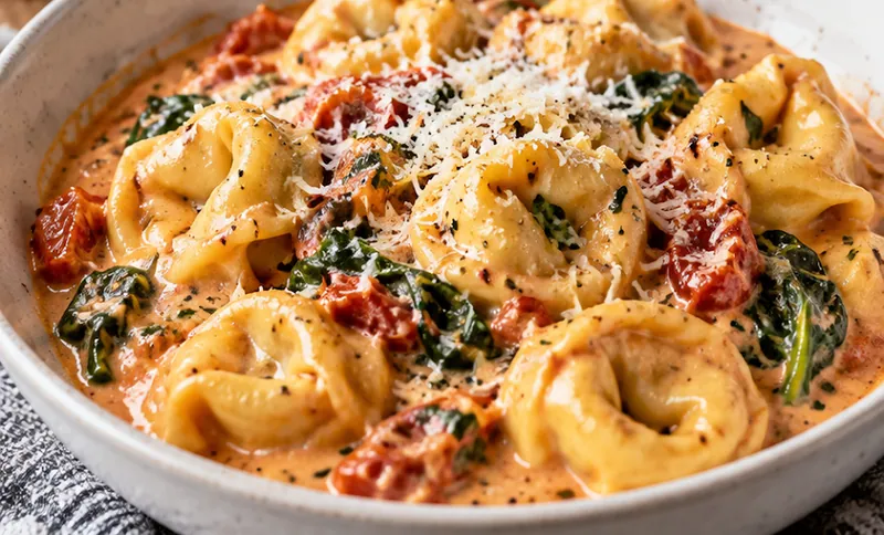 Creamy Homemade Tortellini Sauce, ready to serve