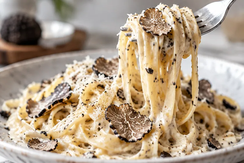 Creamy Truffle Pasta Recipe, ready to serve