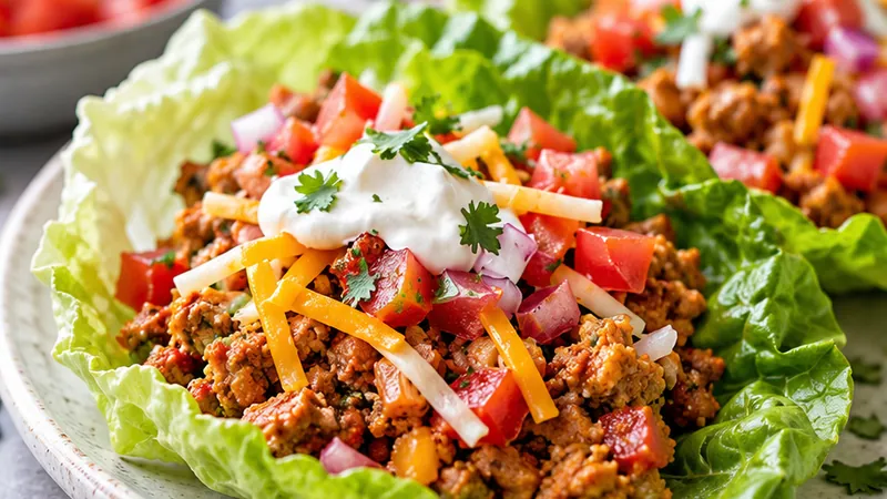 Turkey Taco Lettuce Wraps