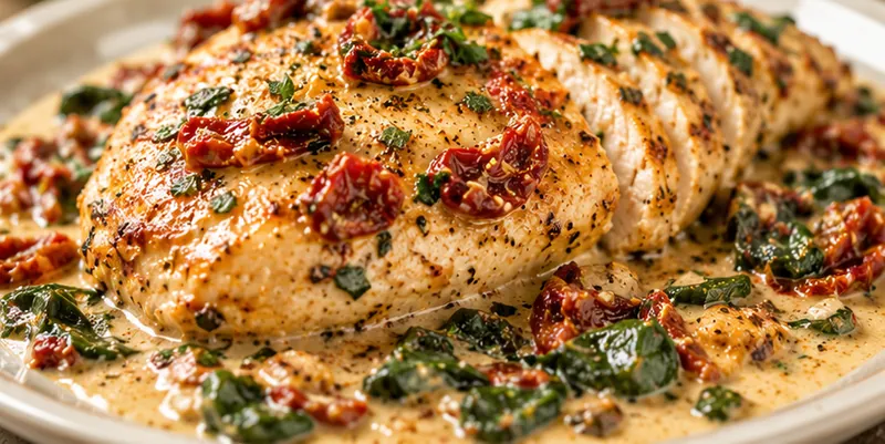 Tuscan Chicken Recipe, ready to serve