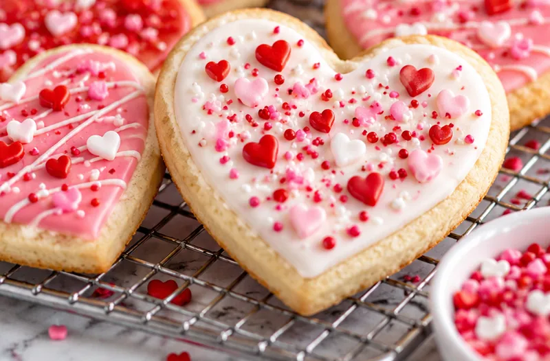Valentine Sugar Cookies, ready to serve