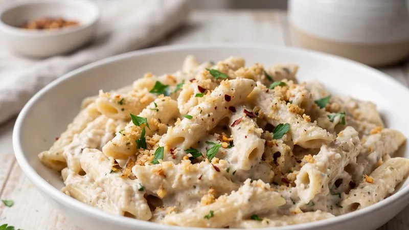 Vegan Creamy Pasta with Cashew or Coconut Milk Sauce