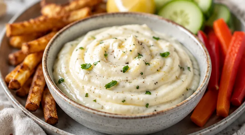 Vegan Garlic Aioli Recipe, ready to serve