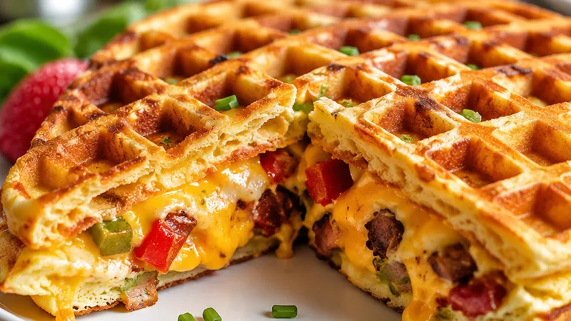 Waffle Iron Omelette