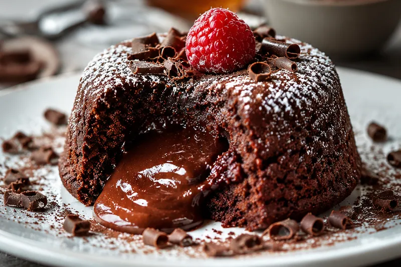 Warm Chocolate Cake Recipe, ready to serve