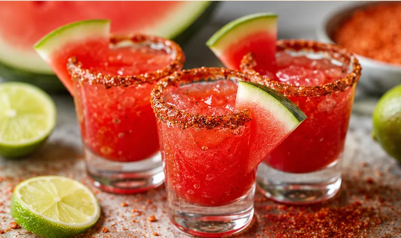 Watermelon Mexican Candy Shot, ready to serve