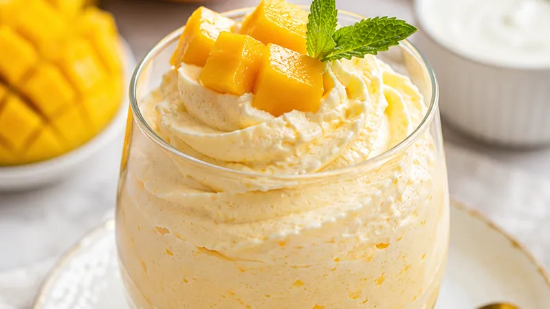 Whipped Mango Greek Yogurt Mousse