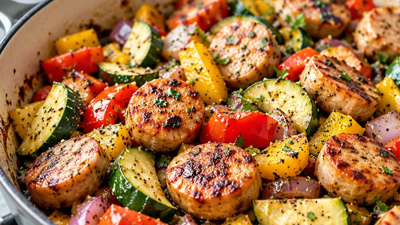 Whole30 Chicken Sausage and Veggie Skillet